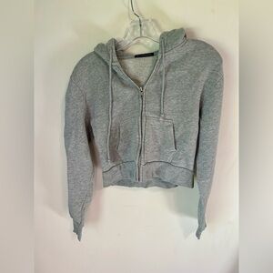 Brandy Melville Cropped Zip-Up Hoodie